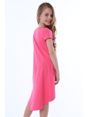 Girls\' dress with inscriptions, amaranth NDZ8247 - Online store - Boutique